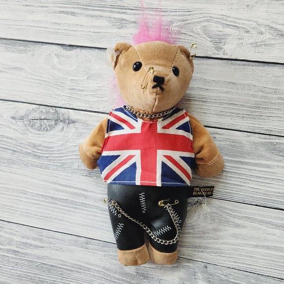 Velveteen Bear Co. Other - Vintage Velveteen Bear British London Great Britain Punk Bear Plush Tina Watson